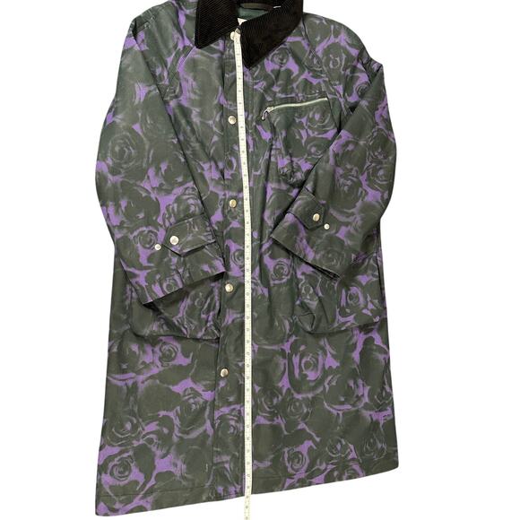Burberry Rose Print Waxed Cotton Car Coat Oversized Size 4 - Picture 5 of 6